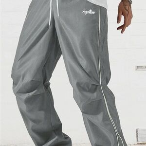 Designer Gray Sweatpants with Sporty Trim best for casual hanging out in style